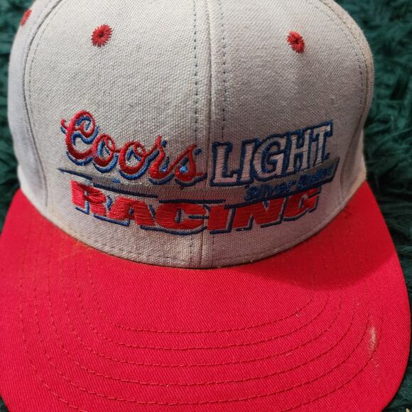 Vintage 1995 Coors Light Racing “The Silver Bullet” Snapback Hat Red White USA - Picture 1 of 8